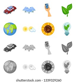 Vector illustration of innovation and technology  symbol. Set of innovation and nature  stock vector illustration.
