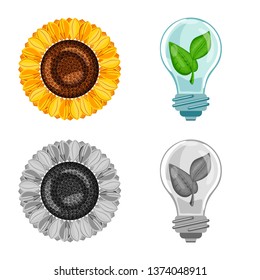 Vector illustration of innovation and technology  symbol. Collection of innovation and nature  stock symbol for web.