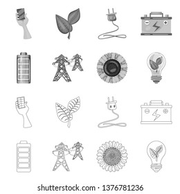 Vector illustration of innovation and technology  symbol. Collection of innovation and nature  stock symbol for web.