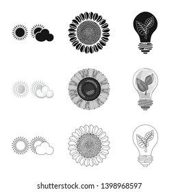 Vector illustration of innovation and technology  symbol. Set of innovation and nature  stock symbol for web.