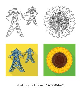 Vector illustration of innovation and technology  symbol. Collection of innovation and nature  stock symbol for web.