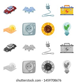 Vector illustration of innovation and technology symbol. Set of innovation and nature stock symbol for web.