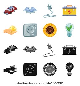 Vector illustration of innovation and technology symbol. Set of innovation and nature vector icon for stock.