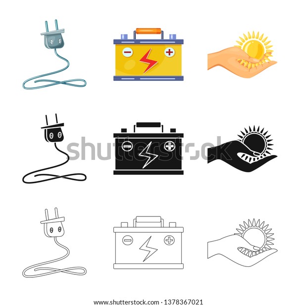 Vector\
illustration of innovation and technology  symbol. Collection of\
innovation and nature  vector icon for\
stock.