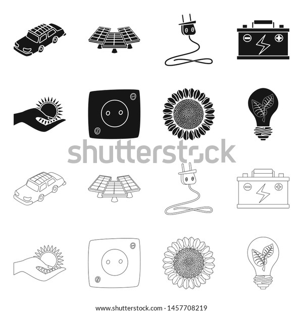 Vector illustration of\
innovation and technology symbol. Set of innovation and nature\
vector icon for stock.