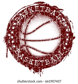 Vector illustration inscription basketball with basketball ball for t-shirt design