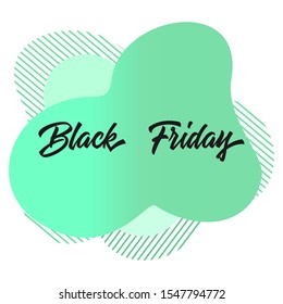 Vector illustration with inscription Black Friday. Sale background. Price reduction advert. Purchase. Discount promo layout. Advertising. Design for website, presentation, poster, print