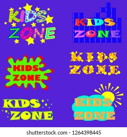 
vector illustration, inscription, children's area, kids zone