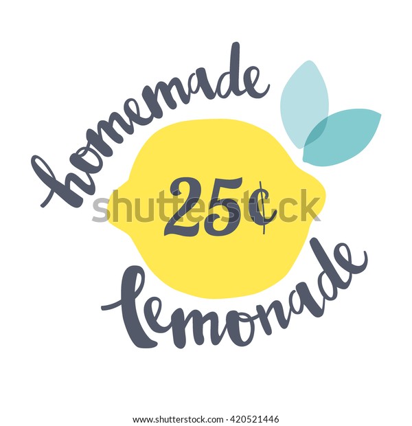 Vector Illustration Inscription Homemade Lemonade Lemons Stock Vector Royalty Free