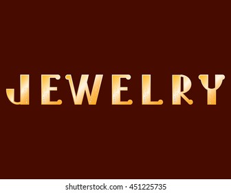 vector illustration inscription in letters of gold jewelry on dark background