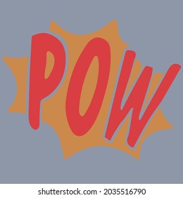 Vector illustration of the inscription pop art pou on a white background, for printing the cover of the wallpaper