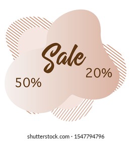 Vector illustration with inscription Sale. 50, 20 percent price reduction advert. Black Friday, Cyber Monday background. Purchase. Discount promo layout. Advertising. Design for website, poster, print