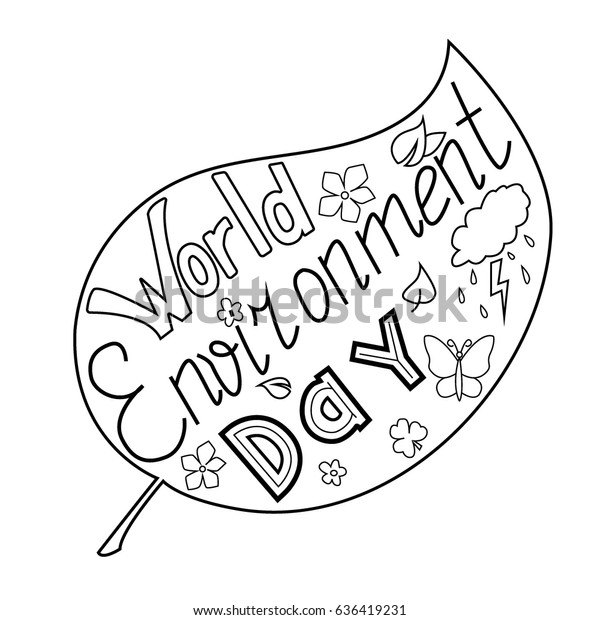 Vector Illustration Inscription World Environment Day Stock Vector Royalty Free