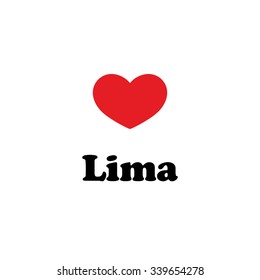 Vector illustration, inscriptions on the shirts, logo, mascot, I love the city of world.Valentine's day Lima