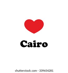 Vector illustration, inscriptions on the shirts, logo, mascot, I love the city of world.Cairo Valentine's day