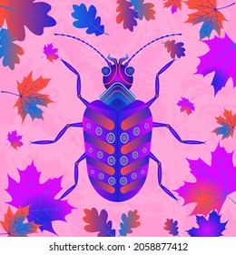 Vector illustration with insect beetle. 