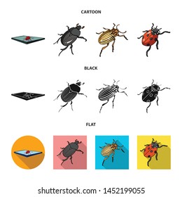 Vector illustration of insect and beetle symbol. Collection of insect and halloween vector icon for stock.