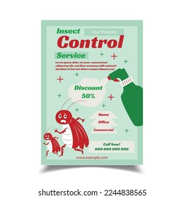 Vector Illustration of Insect Control Flyer Poster