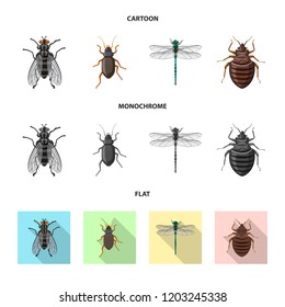 Vector illustration of insect and fly logo. Collection of insect and element stock vector illustration.