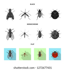 Vector illustration of insect and fly logo. Collection of insect and element stock vector illustration.