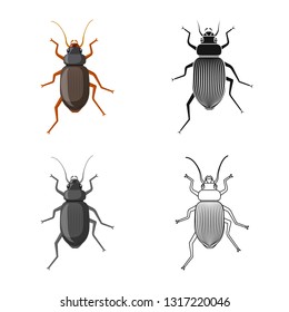 Vector illustration of insect and fly logo. Collection of insect and element vector icon for stock.