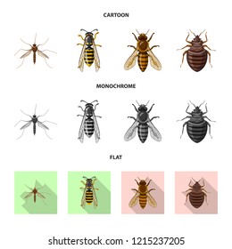 Vector illustration of insect and fly sign. Collection of insect and element vector icon for stock.