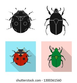 Vector illustration of insect and fly sign. Collection of insect and element vector icon for stock.