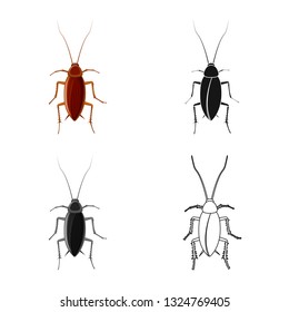 Vector illustration of insect and fly sign. Set of insect and element stock symbol for web.