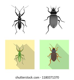 Vector illustration of insect and fly symbol. Collection of insect and element vector icon for stock.