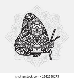 Vector illustration of a Insect mandala for coloring book. Insect Mandala for Silhouette Cameo and Cricut.