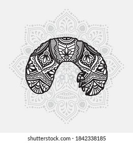 Vector illustration of a Insect mandala for coloring book. Insect Mandala for Silhouette Cameo and Cricut.