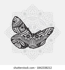 Vector illustration of a Insect mandala for coloring book. Insect Mandala for Silhouette Cameo and Cricut.