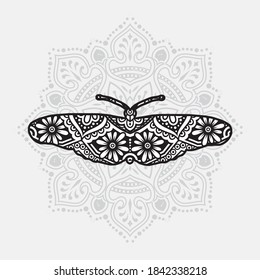 Vector illustration of a Insect mandala for coloring book. Insect Mandala for Silhouette Cameo and Cricut.
