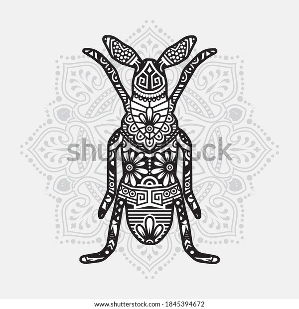 Vector Illustration Insect Mandala Coloring Book Stock Vector (Royalty