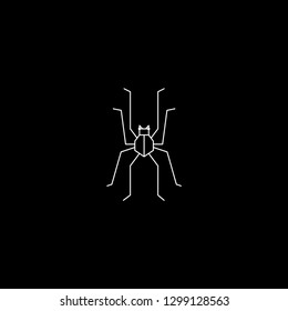 Vector illustration of insect spider in geometric line art style.  Can be used as a sticker, icon, logo, design template, card, banner. 