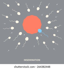vector illustration of insemination, banner, poster, concept 