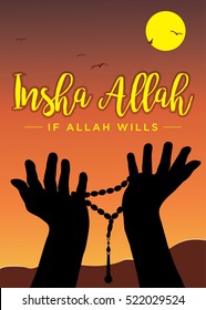 Vector illustration insha'Allah If Allah wills