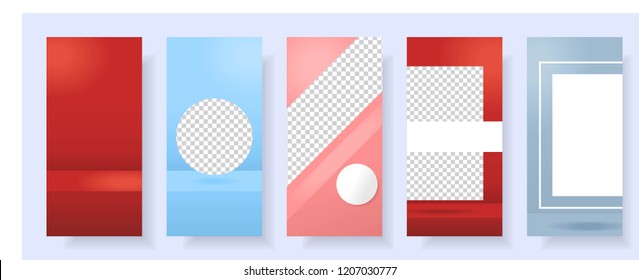 vector illustration for Instagram stories template background in 3d style