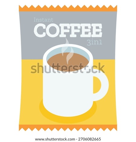 Vector illustration of instant coffee packet or sachet