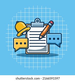 Vector Illustration Of Instant Message With Bell And Document