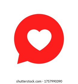 
Vector illustration. Instant messengers. Social networks. Bubbles Messages like. A heart. Icons. Web design. Flat.