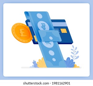 vector illustration of instant monthly credit card bill payments. financial loans. Vector illustration set isolated on white background and can used for landing pages, websites, posters, mobile apps