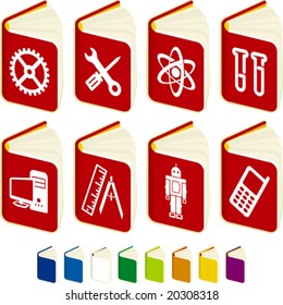 Vector illustration of instruction manuals. Only global colors. CMYK. Easy color changes.