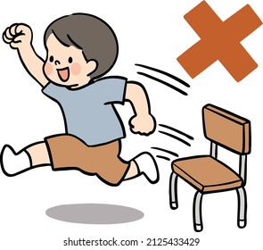 
Vector illustration of instructions to sit without running