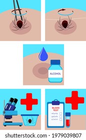 vector illustration instructions for tick bites
