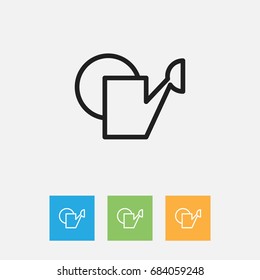 Vector Illustration Of Instrument Symbol On Bailer Outline. Premium Quality Isolated Watering Can Element In Trendy Flat Style.