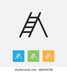 Vector Illustration Of Instrument Symbol On Ladder Outline. Premium Quality Isolated Stairway Element In Trendy Flat Style.