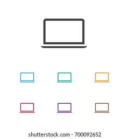 Vector Illustration Of Instrument Symbol On Laptop Icon. Premium Quality Isolated Notebook Element In Trendy Flat Style.