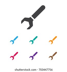 Vector Illustration Of Instrument Symbol On Wrench Icon. Premium Quality Isolated Screw Wrench Element In Trendy Flat Style.