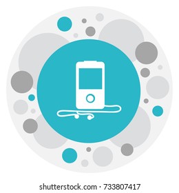 Vector Illustration Of Instrument Symbol On Media Device Icon. Premium Quality Isolated Mp3 Player Element In Trendy Flat Style.